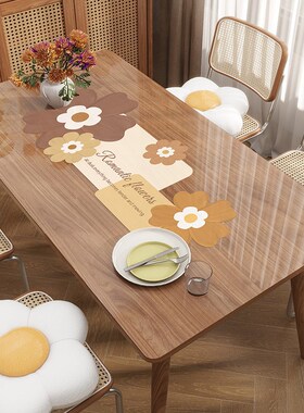 软玻璃餐桌垫加厚防油防水防烫免洗PVC桌布可裁剪水晶板透明桌垫