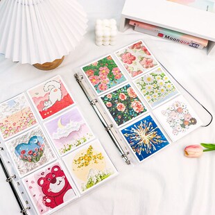 6格活页A4卡册内页六宫格识字卡10*10方形油画卡片大容量收集相册