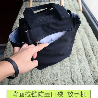 工厂直供新款韩版纯帆布加大号便当包饭盒包手提妈咪包