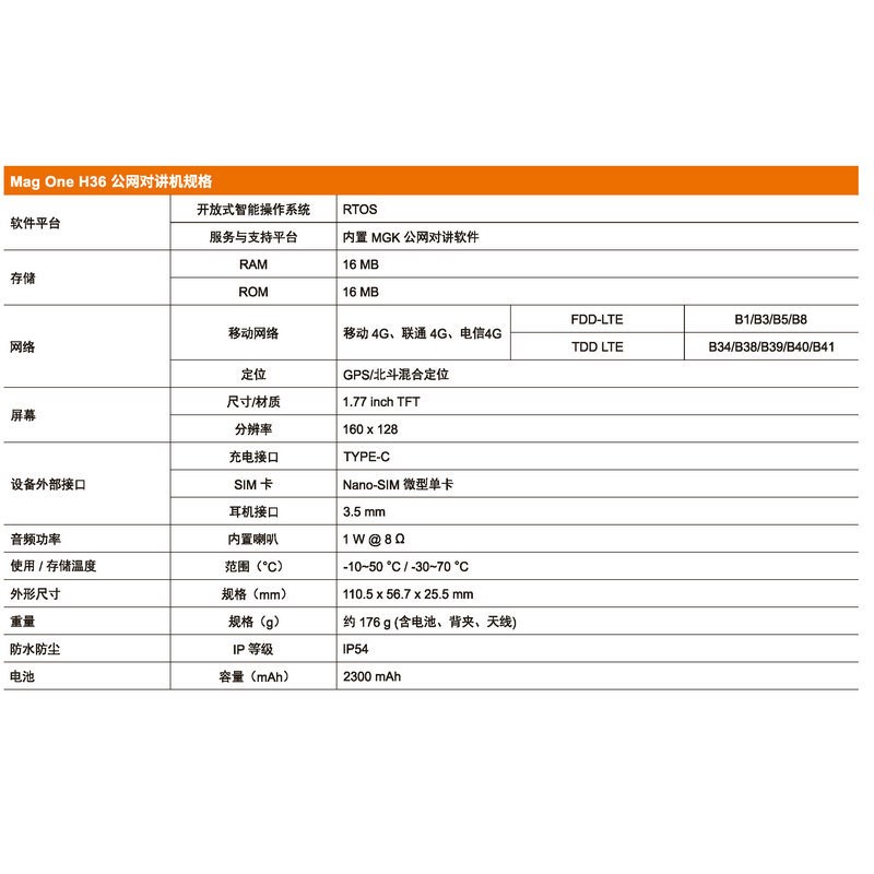 MagOne H36公网对讲机4G通插卡户外车队公里对讲机插卡定位适