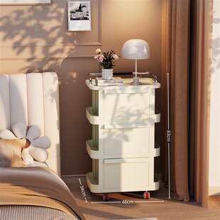 家用小推车置物架抽屉式收纳柜多功能卧室客厅可移动大容量床头柜