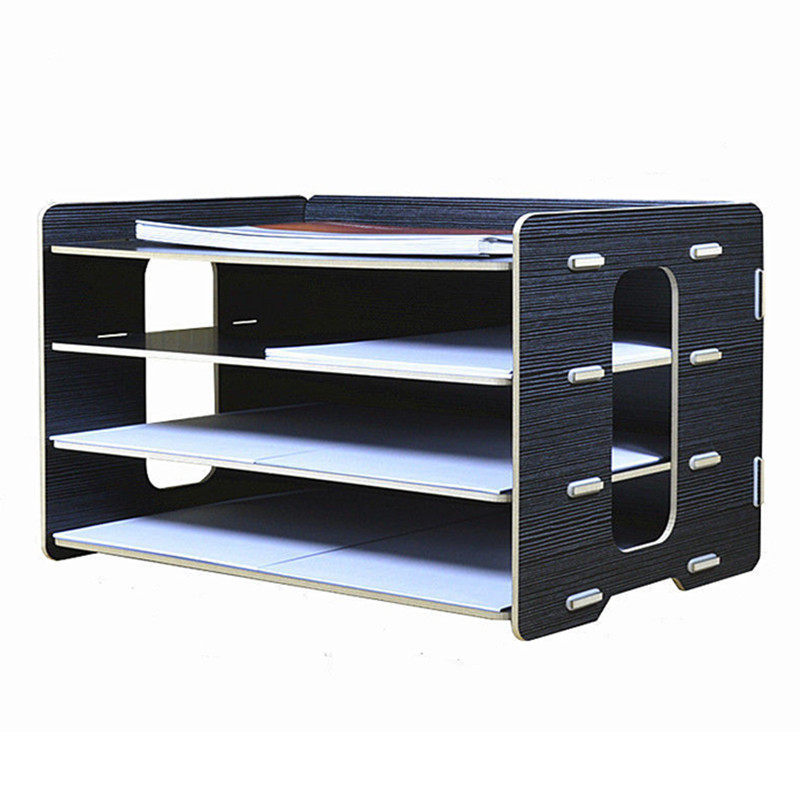 a3桌面办公桌收纳盒子文件打印纸木质加厚整理超大容量纳置物架箱