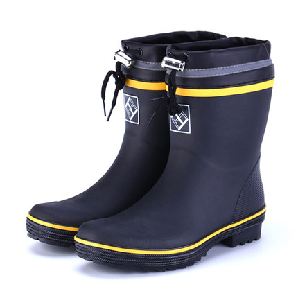 雨鞋男秋冬防砸防刺穿雨靴男士防水鞋时尚胶鞋钢包头工地工作鞋潮