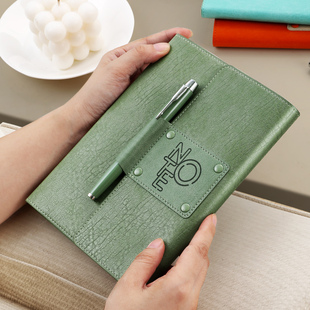 简约软皮高档笔记本本子2024年新款高颜值精致高级商务办公工作会