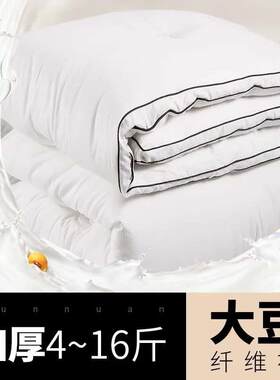 50%大豆纤维被子冬被加厚保暖10斤棉被冬天N宾馆被芯双人春秋被6