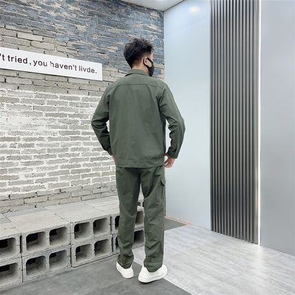 夏季薄款工作服套装男单长袖工厂车间耐磨耐穿电焊工装劳保