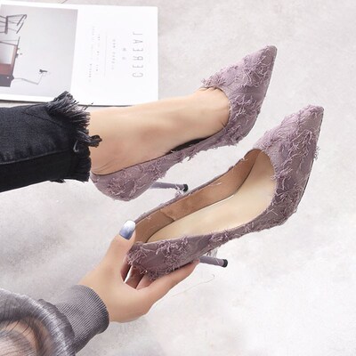 2025新款小清新法式少女尖头高跟鞋女细跟小码鞋313233大码404142