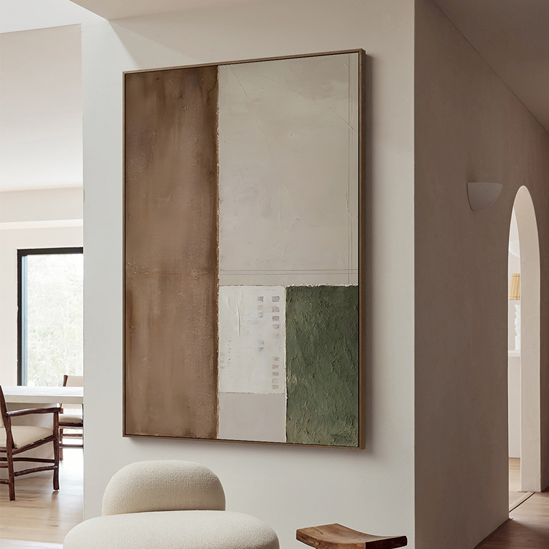 侘寂赤贫风极简艺术装饰画日式抽象客厅沙发背景墙挂画玄关落地画