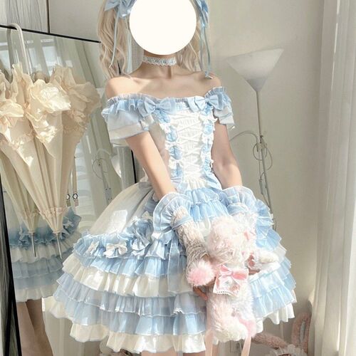 时光凝固lolita  古早感jsk蛋糕裙夏日缤Y纷doll