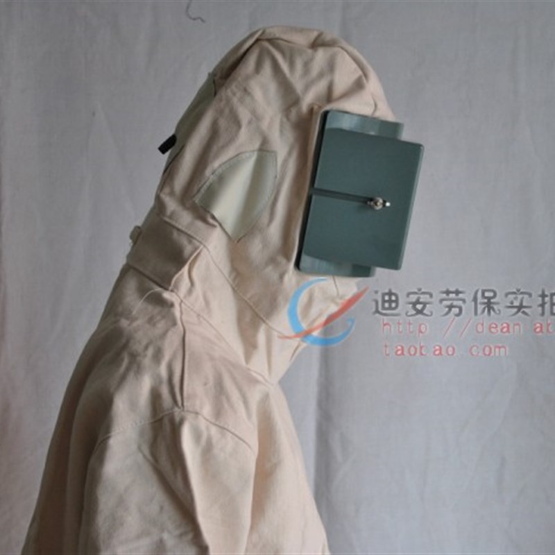 连体喷砂服 油漆服 打砂衣 喷漆服 帆布防尘服 防护服 喷砂帽