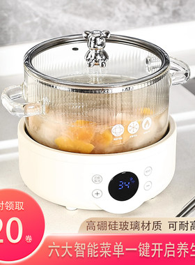 全自动高硼硅玻璃电炖锅多功w能养生煲汤锅分体加热迷你宝宝辅食