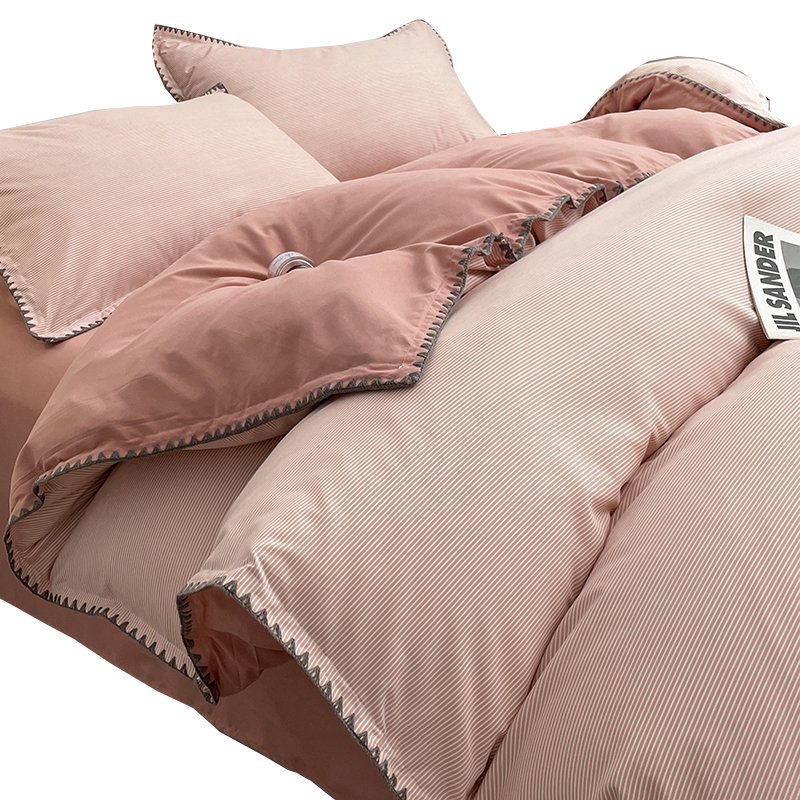 水洗棉床单被套200x230非全棉被罩150x200被单单件三件套夏季