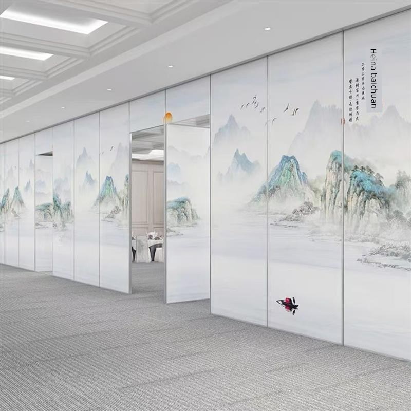 酒店隔墙私人房间活动隔墙酒店包厢隔音吊轨推拉门宴会厅活动折叠