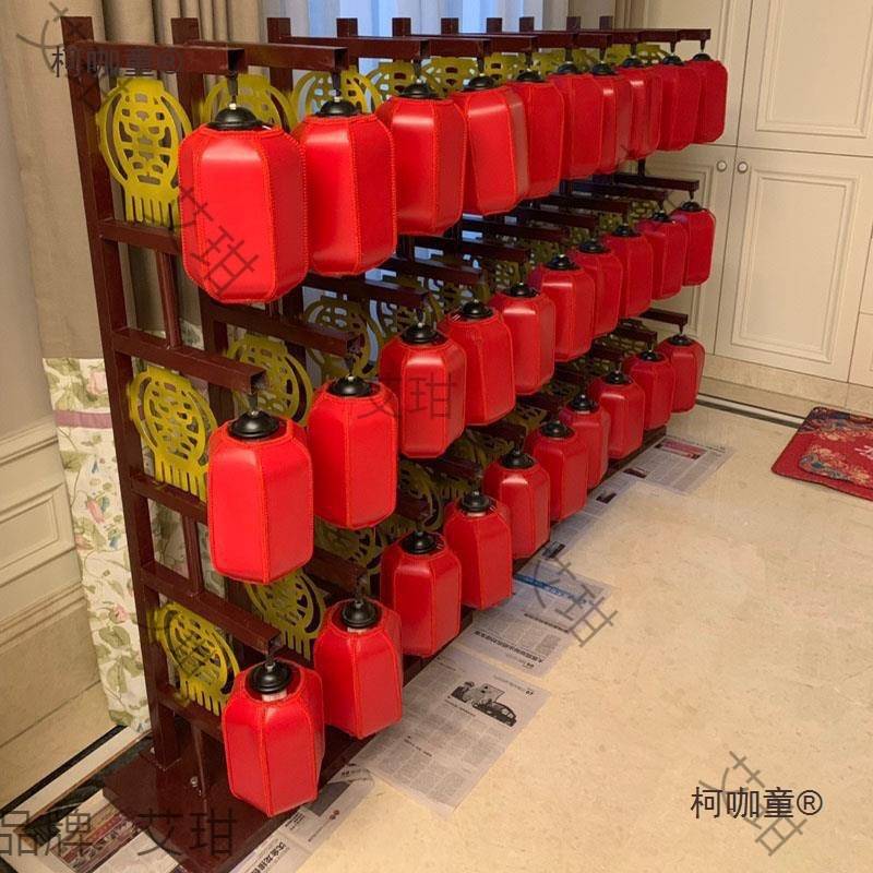 宫灯屏风路引新中式中国风汉唐婚礼灯笼道具铁艺三联摆件场麦太保