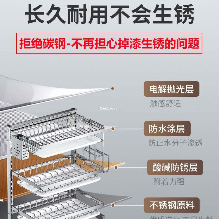 加厚不锈钢厨房碗架沥水收纳架子多功能台面放筷盘碗碟置物篮碗柜