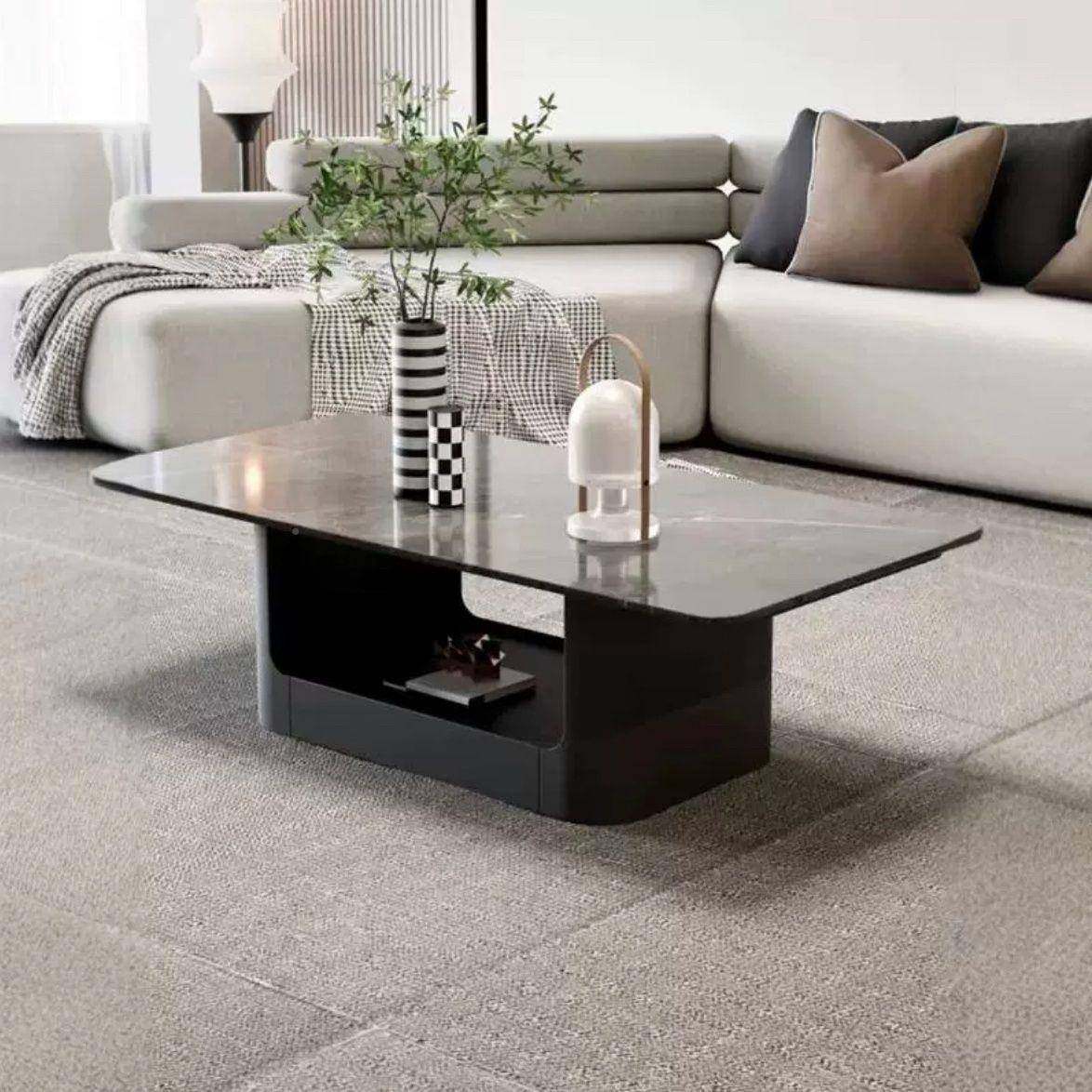 长方约形几现代岩茶简客厅家板用意TEV式极茶桌轻奢办公室小户型