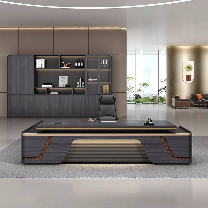 简约现代办公桌老板桌总裁桌椅组合经理大班台办公室家具CE认证