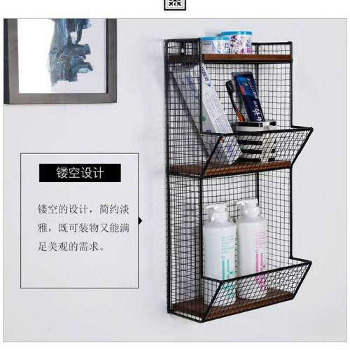 櫜意木墙上书AL100009架置物架复实古墙壁15V铁板艺层架6G一字隔