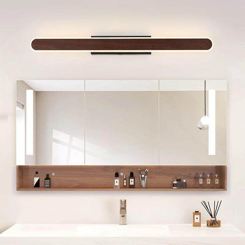 桃木色ED镜前灯简约现代中式卫生间1镜柜灯中国风化胡镜妆L温馨
