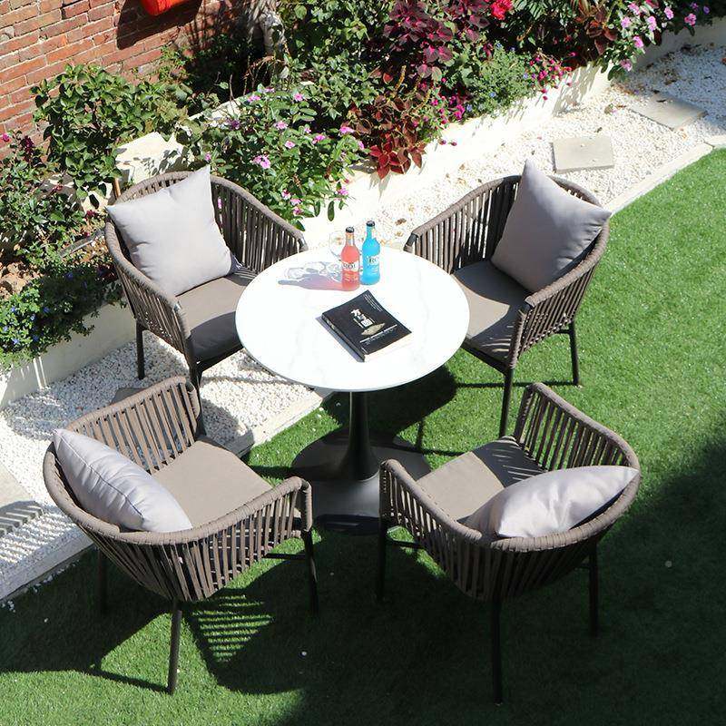 户外藤编桌椅组合园JLI阳台室外庭绳院别墅花闲椅休编藤椅岩板餐,商业/办公家具,商用藤编家具,淘宝优惠券,粉丝福利购,淘宝优惠卷