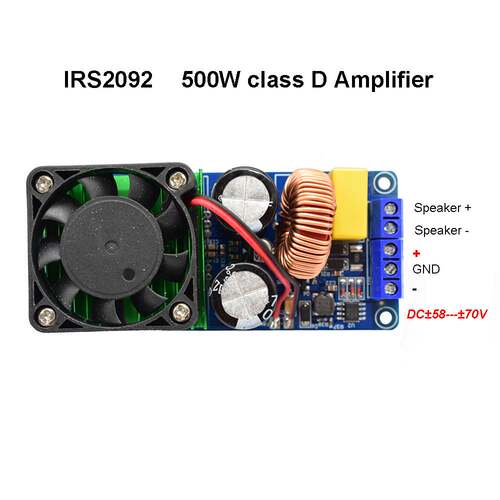 IRS2092S 大功率500W D类HIFI数字功放板/成品/单声道/超LM3886