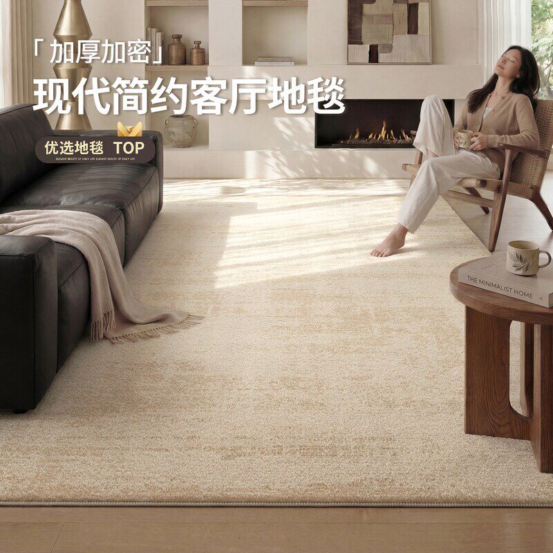 地毯客厅奶油风轻奢免洗可擦防水防滑卧室床边茶几地垫全铺大面积