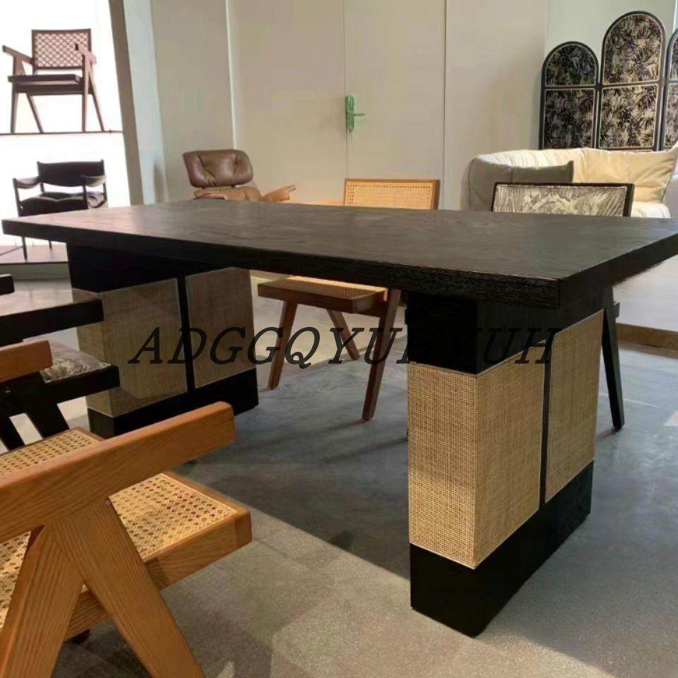 新品中桌古实木简诧寂风藤编复古餐家227用式民宿极长方形法桌子家具,影音电器,DIY配件,淘宝优惠券,粉丝福利购,淘宝优惠卷