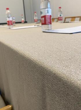 [加厚绒手感]会羊桌布加大宽尺寸长F5M75MH6形素方色台布定议制会