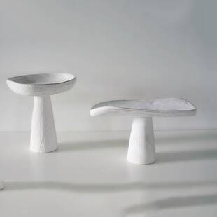 创意复古泡桐果盆泡桐花瓶摆件三角托盘圆盘水果点心盘摆拍道具