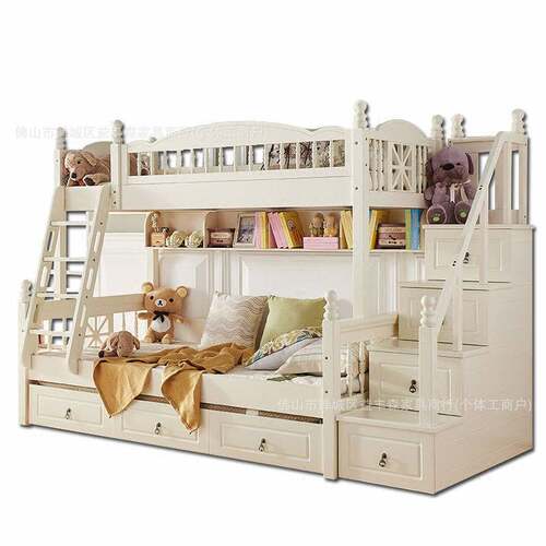 上下铺双层床小户型双人高低床成人樱桃木全实木儿童子母床上下床