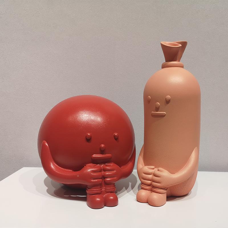 现代简约创意树脂饰卡通人物摆件居客厅电KXJ视柜儿童家摆房可爱