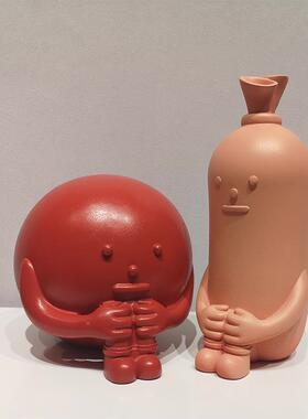 现代简约创意树脂饰卡通人物摆件居客厅电KXJ视柜儿童家摆房可爱