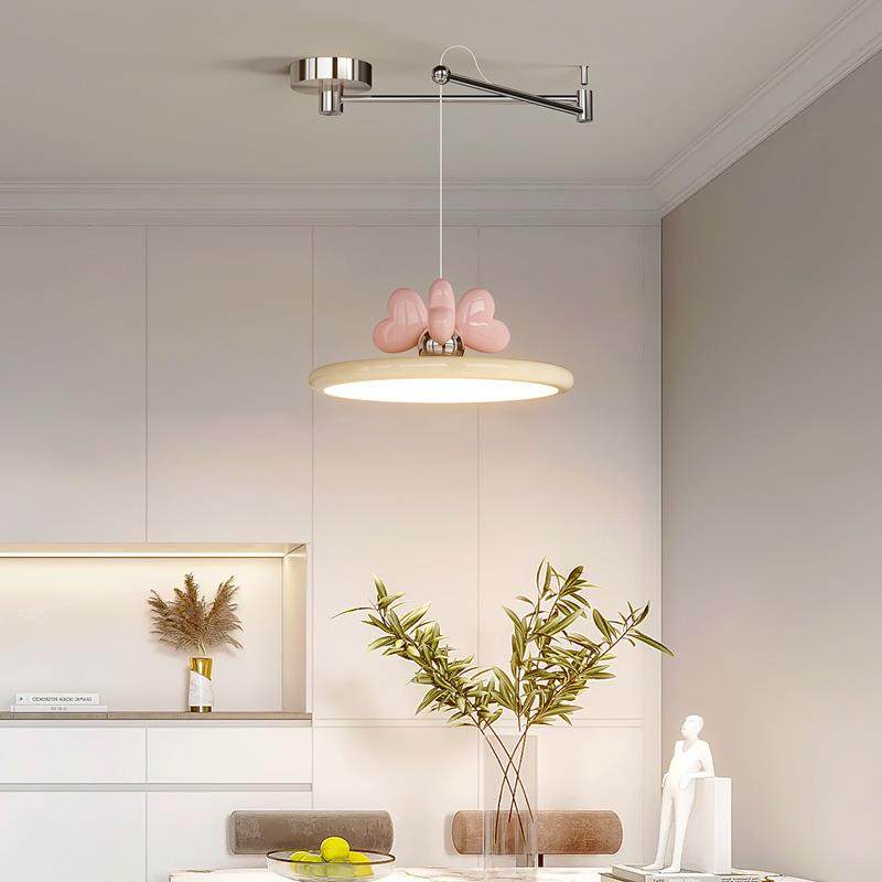 摇臂餐厅吊灯位款现护眼526奶油风可移爱心创意代简新约餐桌吧台,家装灯饰光源,智能吊灯,淘宝优惠券,粉丝福利购,淘宝优惠卷