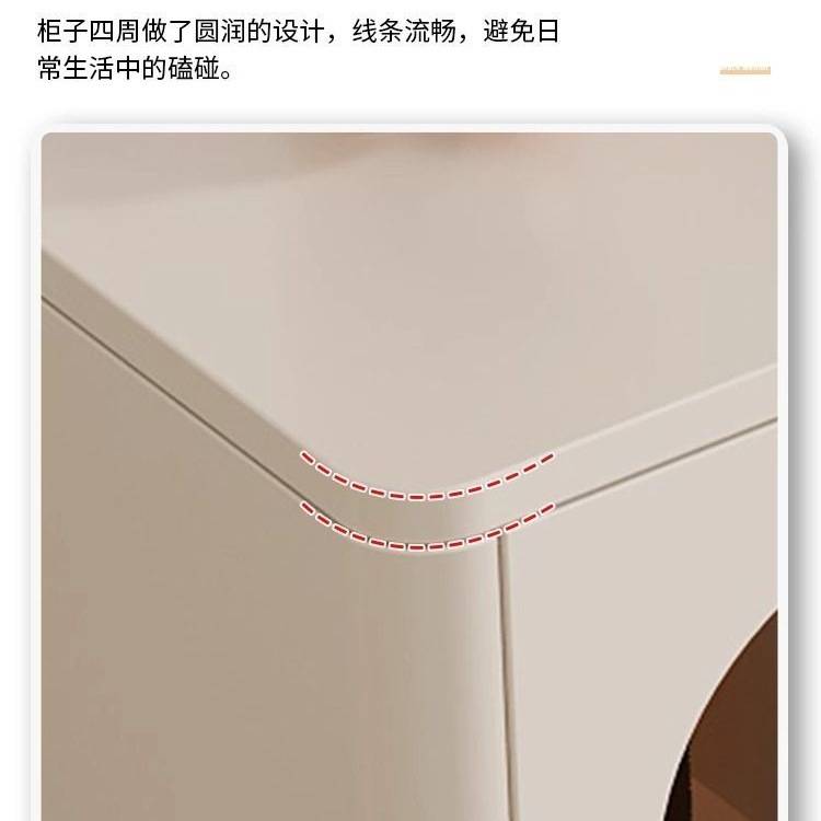 现代简约原木奶油风餐边柜酒柜客厅家用靠墙轻奢玄关柜储物置物架