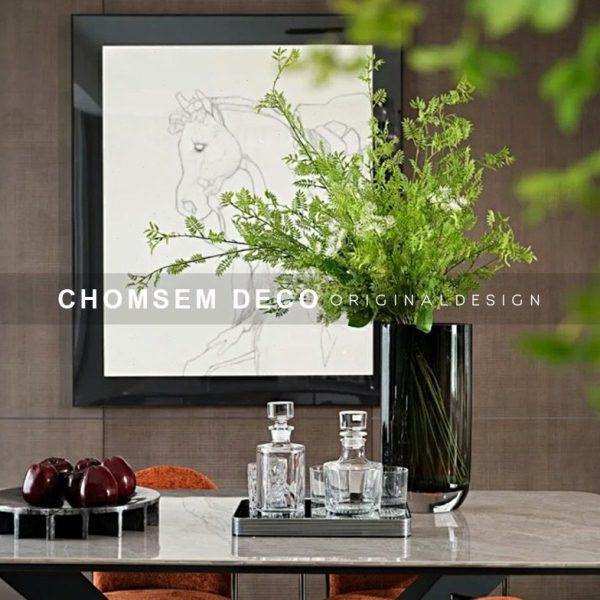 现代家居样板间餐桌高端宽口玻璃花瓶插花托盘酒具组合摆件工艺品,家居饰品,花瓶,淘宝优惠券,粉丝福利购,淘宝优惠卷