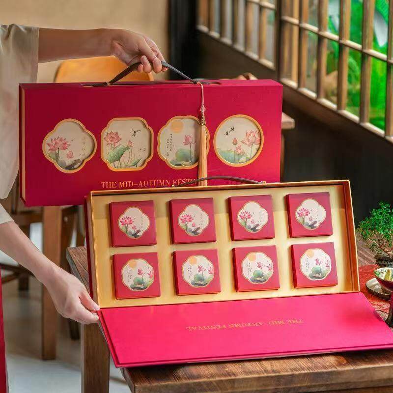 中秋月饼礼盒包装盒定制印logo金桂映月/粒装手提新款空盒