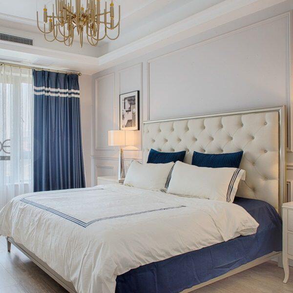 轻奢新古典床全实木双人床1.5米1.8米 公主床香槟色婚床后现代床