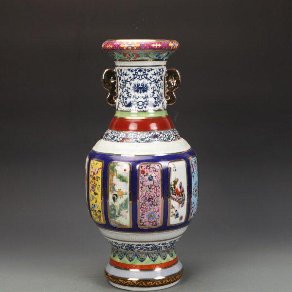 清乾隆瓷器珐琅彩瓷王瓶仿古瓷器古董古玩旧货老货收藏摆件