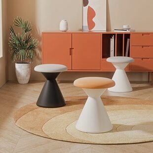 北欧轻奢铁艺小凳子进门家用简约客厅板凳矮凳加厚创意漏斗圆形凳