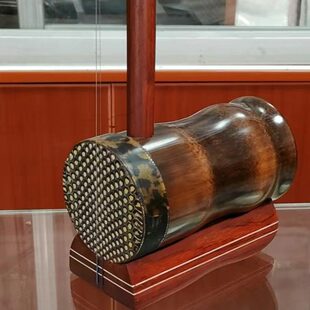 湖南花鼓大筒红木骨雕老竹烤筒圆筒二胡琴专业花鼓戏大筒送盒子