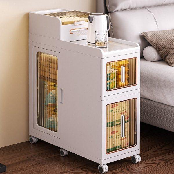 夹缝柜窄边床头柜沙发边柜客厅茶室小边几带抽可移动小推车置物柜,收纳整理,暖气片置物架,淘宝优惠券,粉丝福利购,淘宝优惠卷