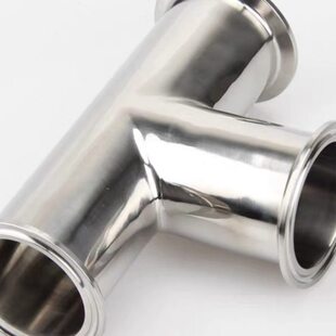 316L不锈钢快装(三通)卫生级等径T型管接头内外抛光镜面管件