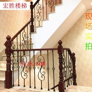 实木楼梯扶手实木楼梯定制实木楼梯立柱实木楼梯护栏楼梯扶手栏杆