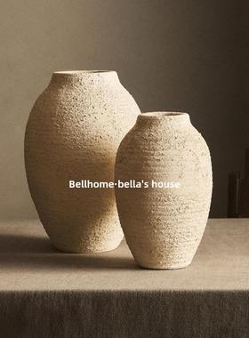 欧洲灰色简单覆古陶瓷花瓶装饰品花器皿Wabi-Sabi风格的陶罐研究