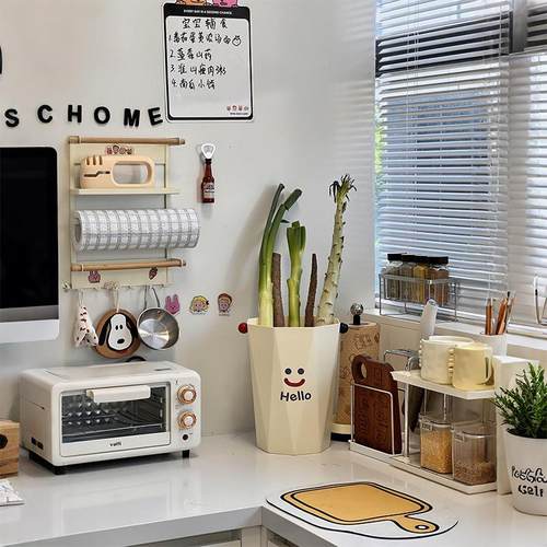 笑脸厨房收纳盒省空间多功能葱姜蒜收纳桶桌面整理盒储物筒置物架