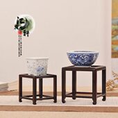 大叶紫檀实木底盘花托禅意中式 道具 花器花道微小盆景摆件红木软装