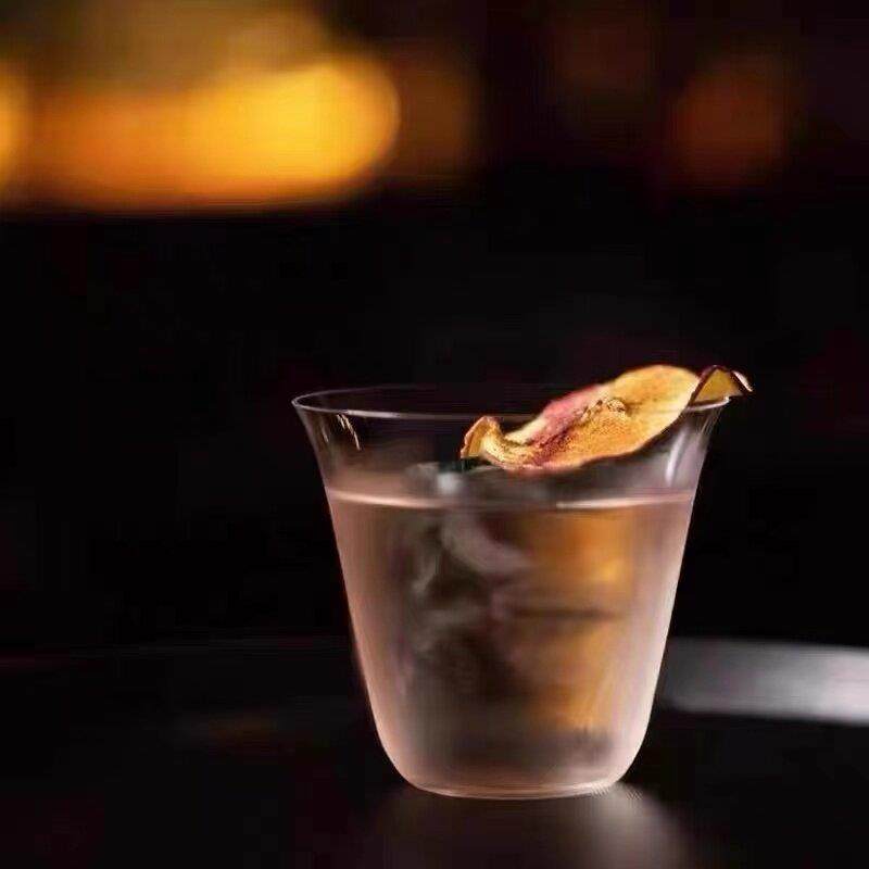 日式复古风冰咖啡杯拿铁杯功夫茶系列国风鸡尾酒冰球杯古典玻璃杯