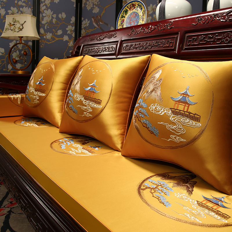 实木沙发垫子坐垫三人位罗汉x床垫子五件套新中式红木家具座垫防