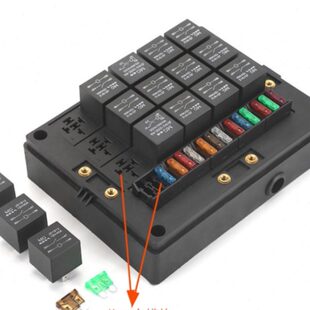 汽车商务车多路改装12V24V80a继电器配铜端子链接车用保险丝盒
