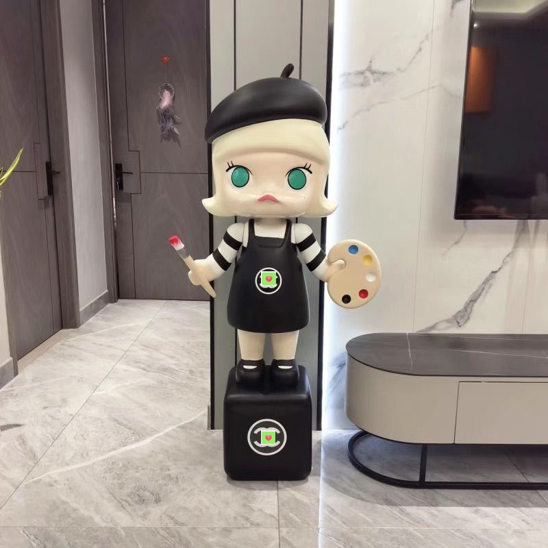 M茉莉olly画 画家公主落地y大摆件潮流模型网红家居客厅电视柜旁